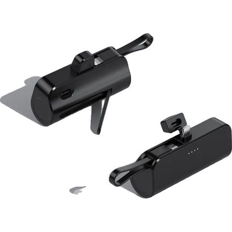 Batería externa, capacidad de 5000 mAh, tecnología de carga rápida de 20 W, color negro. (1/2)