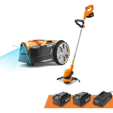 Robot Lawnmowers without Cable Perimeter Cut 250 m² Lawn with 2 Battery Obstacle Avoidance, Low Noise VBRM16 Combo (1/5)
