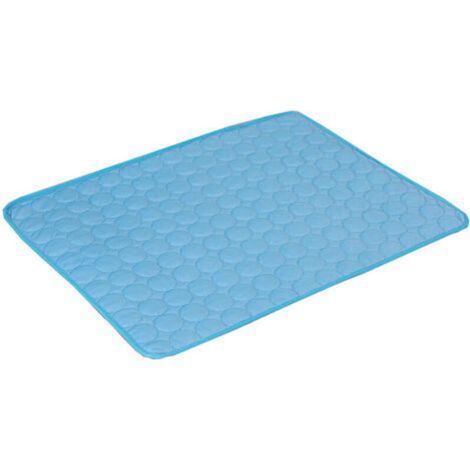 Blaues Kühlkissen für Hunde und Katzen - Für den Sommer - Selbstkühlend - Waschbar - Wasserdichte Kühlmatte - Rutschfest - Bequem,M (60 x 50 cm)
