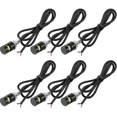 Lot de 6 lampes œil d'aigle pour plaque d'immatriculation, feu de recul LED pour voiture (noir)-50x1.7x1.2cm-Black (1/4)