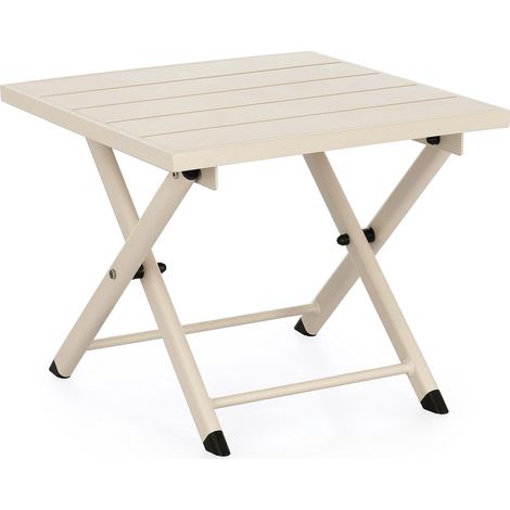 Table basse de jardin pliante en aluminium beige - TAYLEN