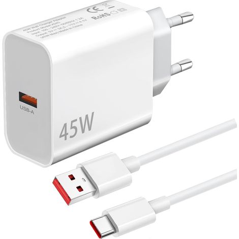 45W Chargeur Rapide avec Cable pour Redmi Note 15 Pro/14 Pro+ 5G/13 12 11 11S Redmi 15C 14C 13C 12C A5 A3 17 15 14 15T 14T 13T 12T 11T 12 Lite,Poco X7 X6 F8 F7 F5 M7 M8 C85 Turbo Charge (1/5)