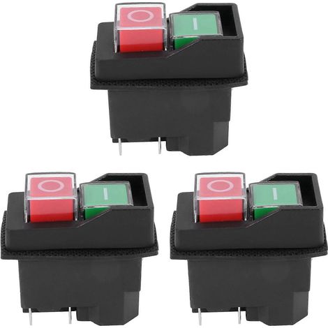 Interrupteur à bouton-poussoir électromagnétique étanche 3X, 5 broches, KJD17, bobine 220-240 V, démarreur magnétique, interrupteur de sécurité pour outils électriques (1/5)