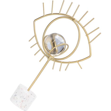 Boule de cristal « Œil de sagesse nordique », décoration en fer forgé, ornement métallique pour bureau, salon ou meuble. (1/5)