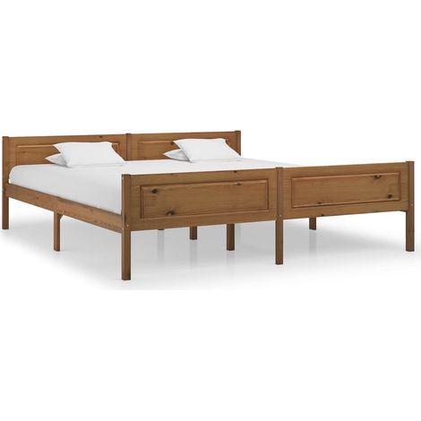 Estructura cama sin colchón madera pino marrón miel 180x200 cm vidaXL (1/5)