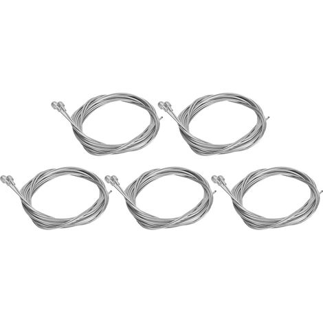 Lot de 10 câbles de frein pour vélo, en acier inoxydable zingué, de 1,8 m et de 1,5 mm de diamètre intérieur, remplaçables, pour vélos de route. (1/5)
