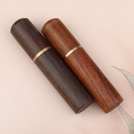 Cylindre de rangement pour aiguilles en bois de santal en deux parties, aiguille à main (1/5)