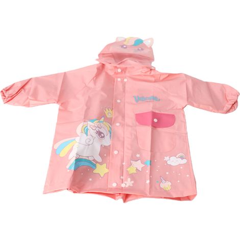 Ponchos de pluie pour enfants avec housse de cartable, réutilisables, à boutons-pression, imperméables pour l'extérieur. (1/5)