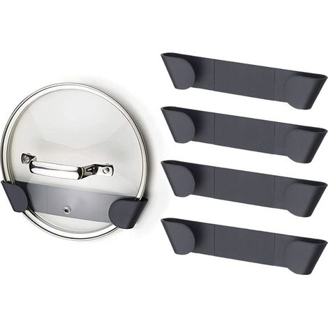 Lot de 4 supports pour couvercles de casseroles, porte-couvercles de cuisine jusqu’à 24 cm (1/5)