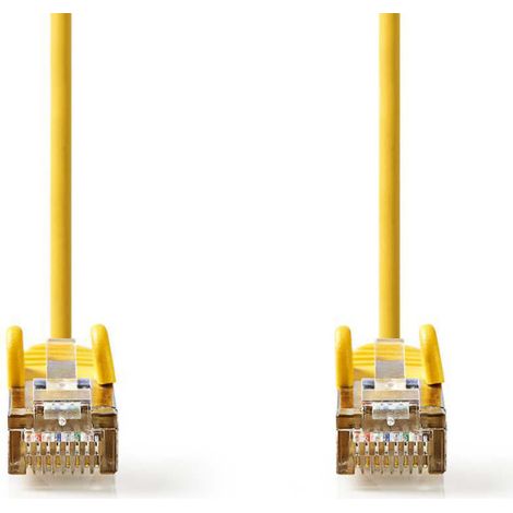Cable reseau cat5e sfutp rj45 male rj45 male 200 m rond pvc jaune sachet en plastique (1/3)