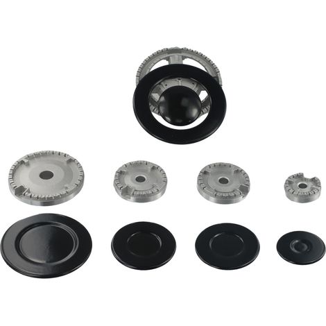 Kit de pièces de rechange de cuisine à gaz 10 pièces  5 brûleurs + 5 plateaux compatibles (1/4)