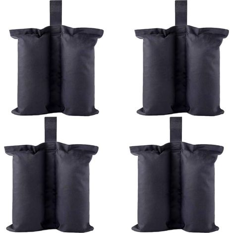 Pop-Up-Zelt-Gewichtstaschen – Instant Shade Bein-Sandsäcke (4er-Pack, 34 cm x 35 cm, schwarz)