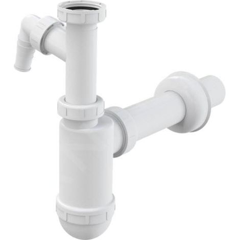 Siphon de lavabo DN40 en polypropylène avec raccord pour lave-linge/lave-vaisselle 5/4" (1/2)