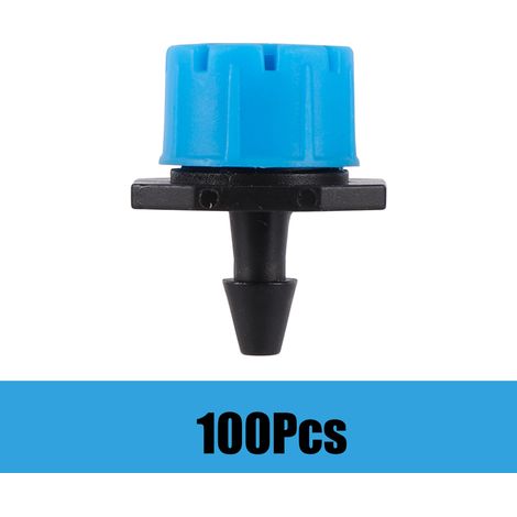 (Bleu - 100 pièces) Goutteur réglable à 8 trous pour tuyau d'arrosage 4/7 mm - Buses d'irrigation pour jardin, agriculture, outils d'arrosage pour fleurs et légumes (1/5)
