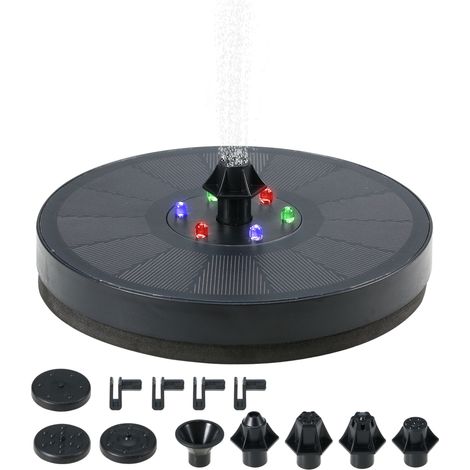 Fontaine solaire avec lumières LED colorées (1/5)
