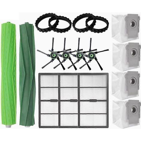 Accessoires pour aspirateur robot iRobot Roomba S9 9150 / S9+ Plus 9550 : filtre HEPA, brosse principale latérale et sac à poussière. (1/5)