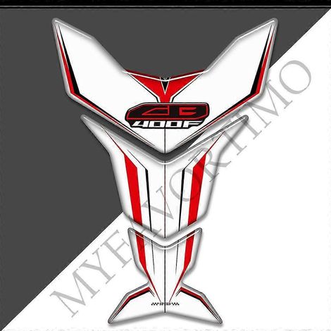 Protection de réservoir pour moto Honda CB400F (CB 400F 400 F) - Kit essence/huile - Logo emblème en arête de poisson - Autocollants 3D - CB400F10