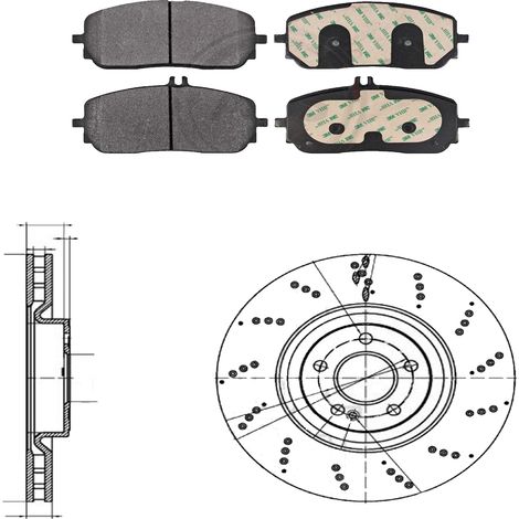 KIT FRENI ANTERIORI compatibile con MERCEDES-BENZ GLB (X247) - DISCHI + PASTIGLIE OEM: P 50 157 , P 50 152 / 20190 V , 20191 V /SOSTITUZIONE DIRETTA/BASSA POLVERE/SILENZIOSO