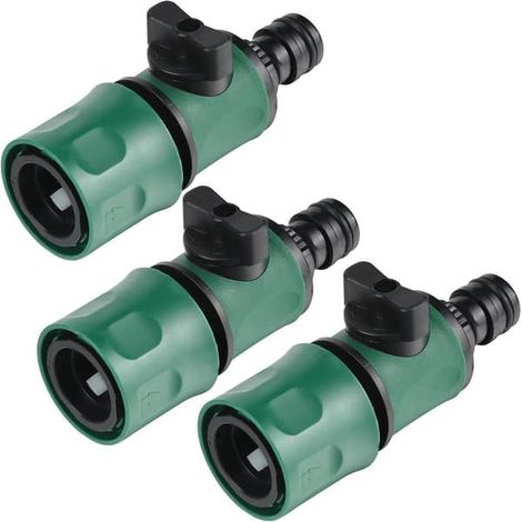 Lot de 3 raccords pour tuyau d'arrosage, 16 mm (2 pouces), avec clapet anti-retour, pour tuyau de 16 mm. (1/5)