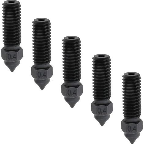 Repuestos para impresoras 3D - Boquillas para impresoras 3D - Kit de 5 piezas para extrusor de impresora 3D, 0,4 mm, apto para varios modelos.