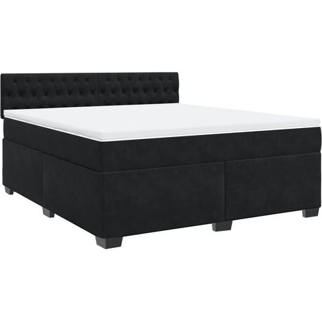 Maison Exclusive - Boxspringbett mit Matratze Schwarz 180x200 cm
