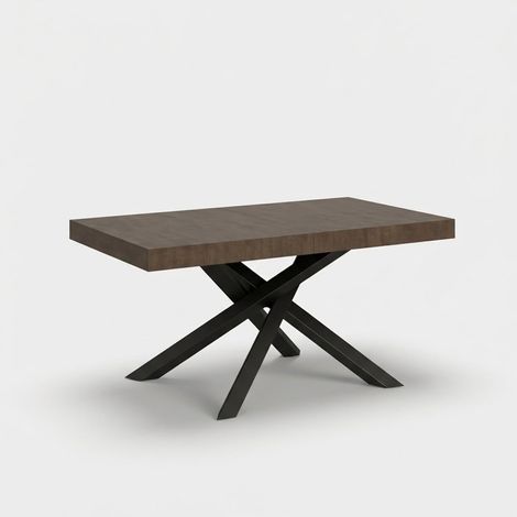 Mesa extensible patas cruzadas diseño contemporáneo 90×160-264 Volantis - Nogal (1/4)