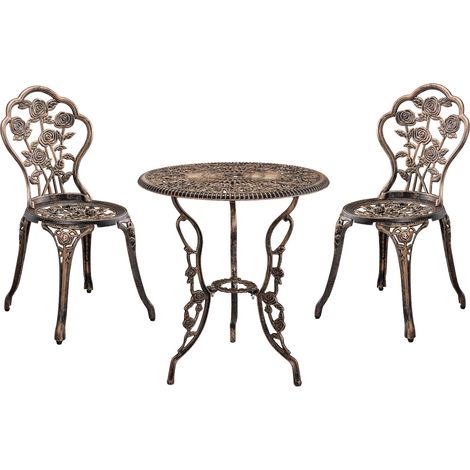 Set de bistro kit de bistro ensemble de table et de chaises de jardin fonte bronze brillant