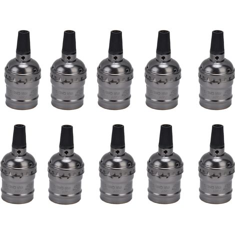 Lot de 10 Douilles de Plafond Rétro en Aluminium Élégantes et Durables pour Ampoules E26 E27 (1/5)