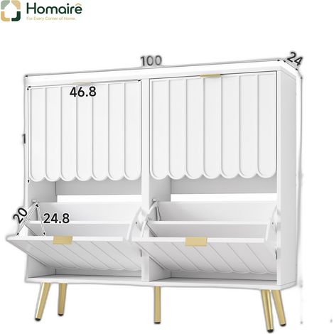 Colonne de rangement en mdf blanc 100 x 24 x 91,25 cm HOMAIRE (1/5)