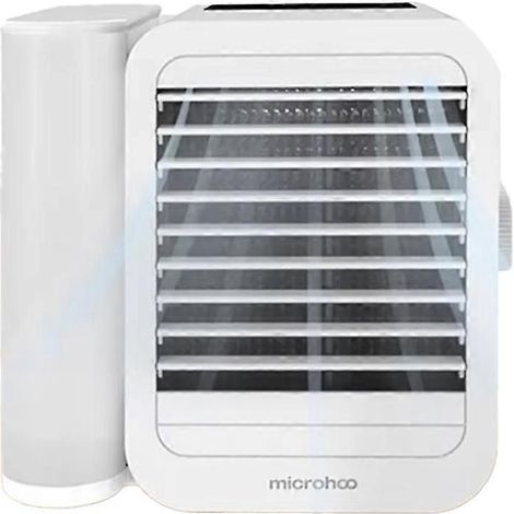 Mini climatiseur Microhoo avec écran tactile, ventilateur de refroidissement à eau, humidificateur, conception sans pales, fonction Arctic Cooler et minuterie. (1/5)