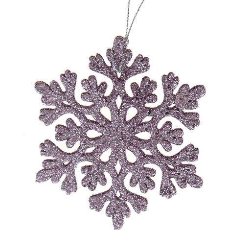 Kaemingk Bruchfester Weihnachtsschneeflockenanhänger Lilac lila Glitter Ø 9 cm