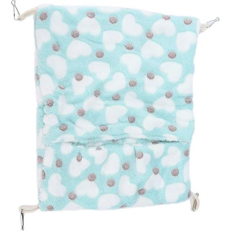 Hamac suspendu chaud style enveloppe pour petits animaux, avec crochets, pour hamsters et lapins, 36 x 30 cm, vert (1/3)