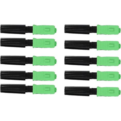 10 connecteurs rapides intégrés FTTH SC/APC, connecteurs à fibre optique en plastique vert (1/5)
