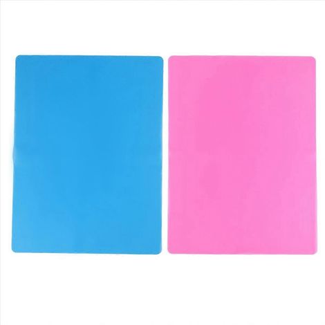 Lot de 2 A3 extra grand silicone Sheet Molds tapis bleu et rose (1/5)