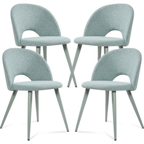 Esszimmerstuhl Karijoki 4er Set Webstoff Hellgrün [en.casa]