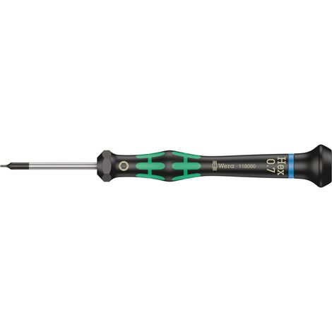 WERA Elektronik-Schraubendreher 2054 0,7 mm, hex-Plus, Innen-6kt., Rundklinge