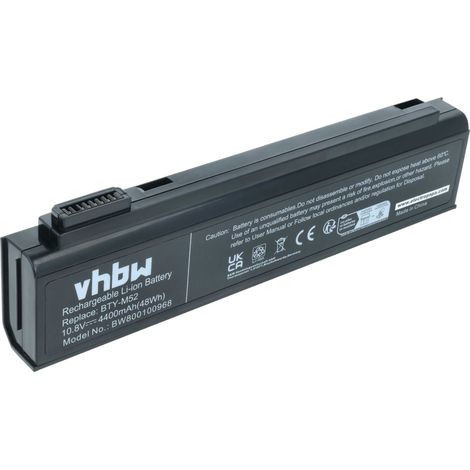 vhbw Akku Ersatz für S91-030003M-SB3, BTY-M52, BTY-L71, 957-1016T-005, 925C2590F, 925C2240F für Notebook (4400 mAh, 10,8 V, Li-Ion) (1/5)