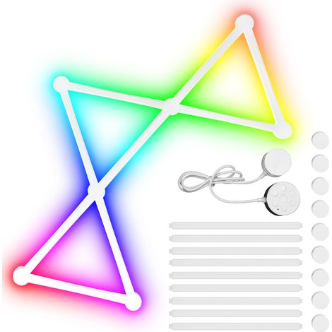 Intelligenter LED-Streifen mit 16 Millionen RGB-Effekten, Rhythmusmodus, manueller und App-Steuerung, bohrfreier Wandmontage, verbindbarer und anpassbarer Lichtleiste mit Hintergrundbeleuchtung (1/5)