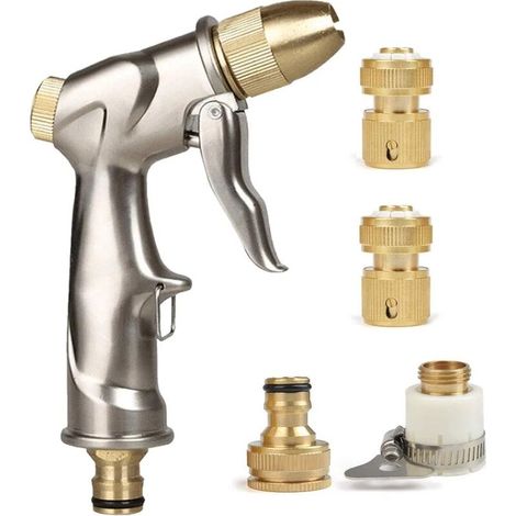 Green Mobility-Pistolet d'arrosage de Tuyau de Jardin avec buse en Laiton, pulvérisateur d'arrosage à Main en Alliage de Zinc à Haute Pression pour Lavage de Voiture/arrosage de pelouse (1/5)