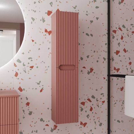 Columna de baño Terracota suspendida - Altura 120 cm - 2 puertas - LEON (1/5)