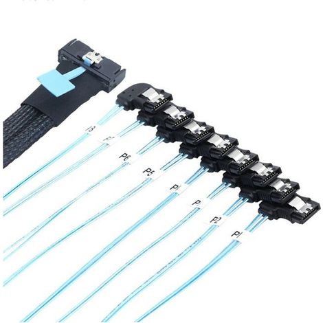 Cable adaptador hembra Ultraport Slimline 5.0 MCIO 74P 8 x 8I SAS SFF-8654 8i PCI-E de 0,5 metros a conector hembra de 90 grados 8 x 7P. (1/5)