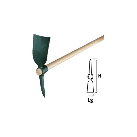 Leborgne – Pioche de cantonnier 2 kg – Acier forgé et trempé – Douille ovale pour emmanchage facile – Surface de frappe latérale intégrée