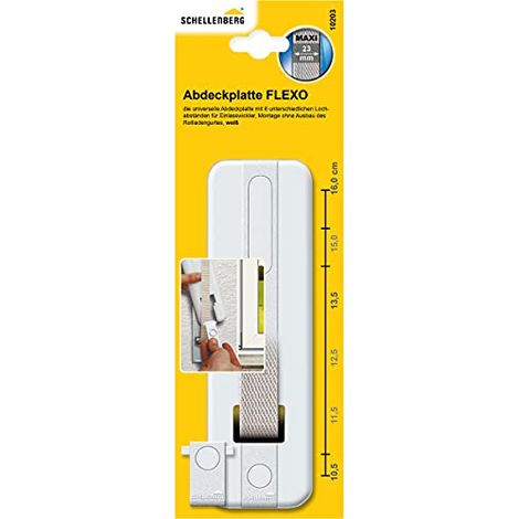 Schellenberg 10203 Copripiastra (tapparelle), modello Softline, Sistema MAXI, per avvolgitori in entrata, distanza tra i fori 10,5-16,0 cm, Dimensioni: 64 x 203 x 11 mm, Bianco (1/4)