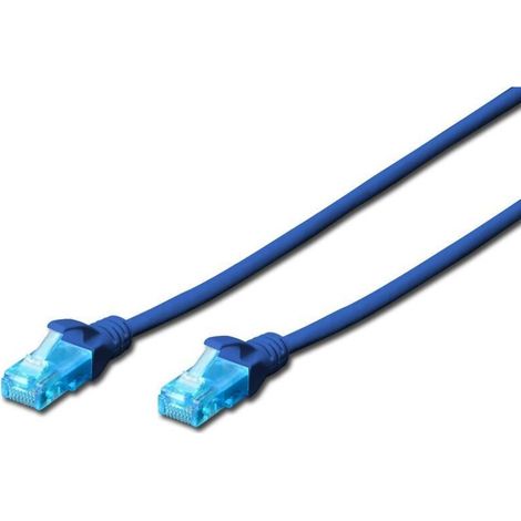 Câble de brassage UTP cat. 5e 0,25 m PVC bleu
