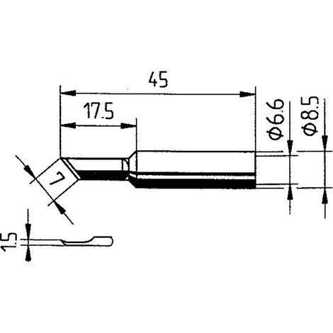 Ersa 0832AD Punta di saldatura smussata, ERSADUR Dimensione punta 1.50 mm Contenuto 1 pz. (1/2)