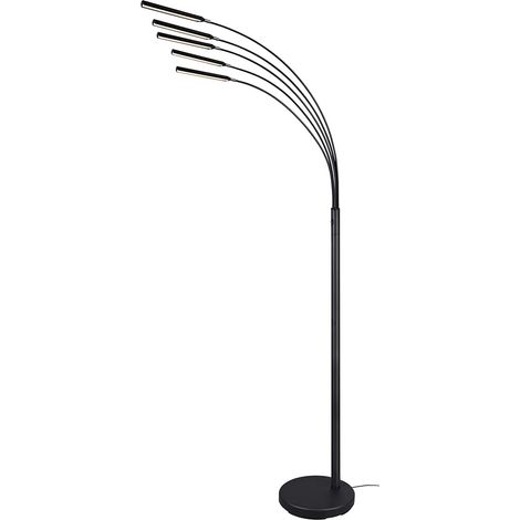 Lampadaire LED en métal noir mat avec 5 LED 3,5 W et variateur d'intensité (1/5)