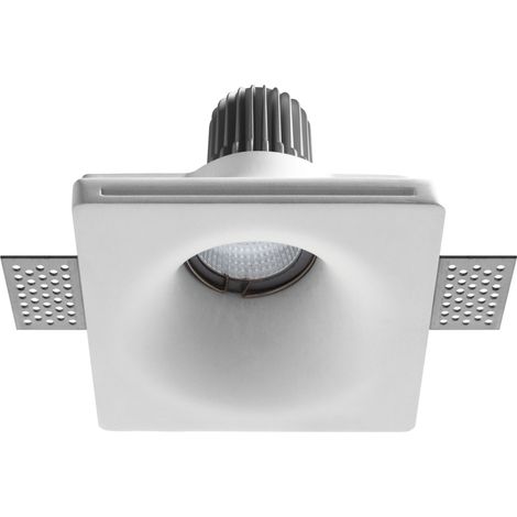 Foco trimless de techo LEN cuadrado redondo GU10 50 W Blanco (1/5)