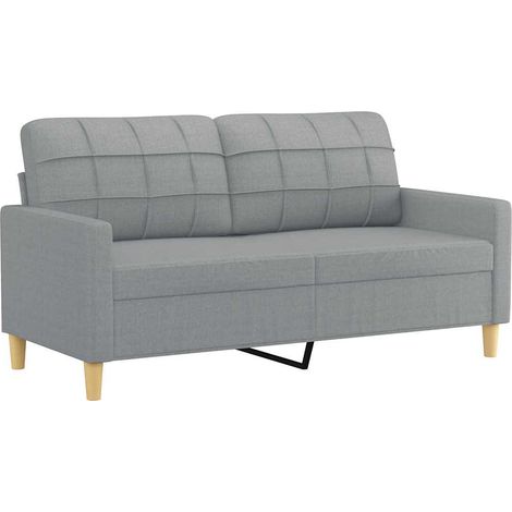 Sofá de 2 plazas de tela gris claro 140 cm vidaXL (1/6)