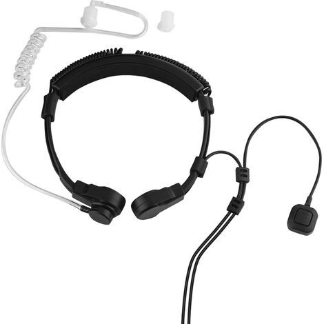 Casque antichoc pour la gorge avec bouton PTT extensible pour les oreilles et les voies respiratoires, compatible avec BaoFeng UV-5R BF-888S (1/5)