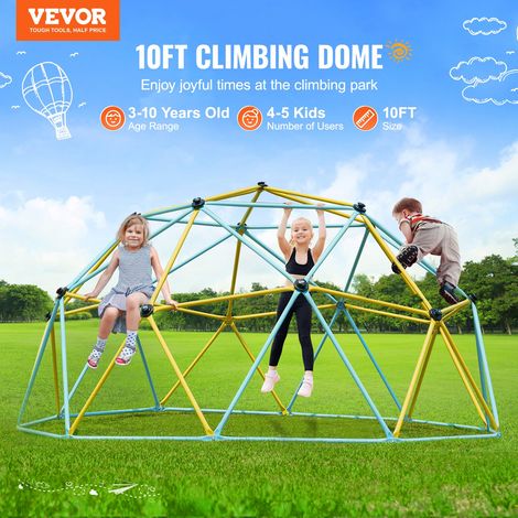 Dôme d'Escalade Géométrique pour Enfants 3-10 Ans, Cage d'Escalade 305 cm, Supporte 340 kg, avec Poignée d'Escalade, Assemblage Fac… (1/5)
